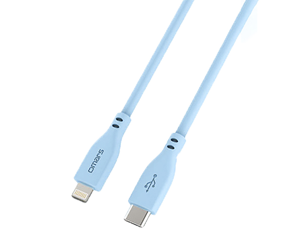 omars炫彩快速傳輸充電線 PD20W USB-C to Lightning-1M:晴天藍