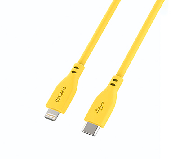 omars炫彩快速傳輸充電線 PD20W USB-C to Lightning-1M:豔陽黃