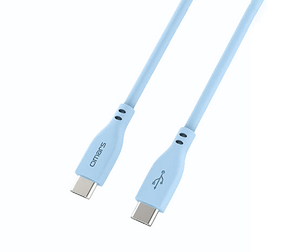omars炫彩快速傳輸充電線 PD60W USB-C to USB-C-1M:晴天藍