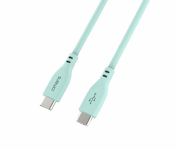 omars炫彩快速傳輸充電線 PD60W USB-C to USB-C-1M:湖水綠