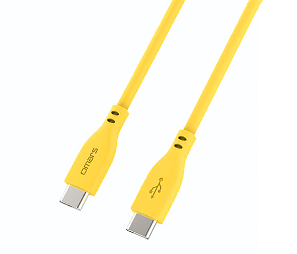 omars炫彩快速傳輸充電線 PD60W USB-C to USB-C-1M:豔陽黃