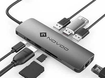 NOVOO-八合一Type-C 多功能鋁合金集線器