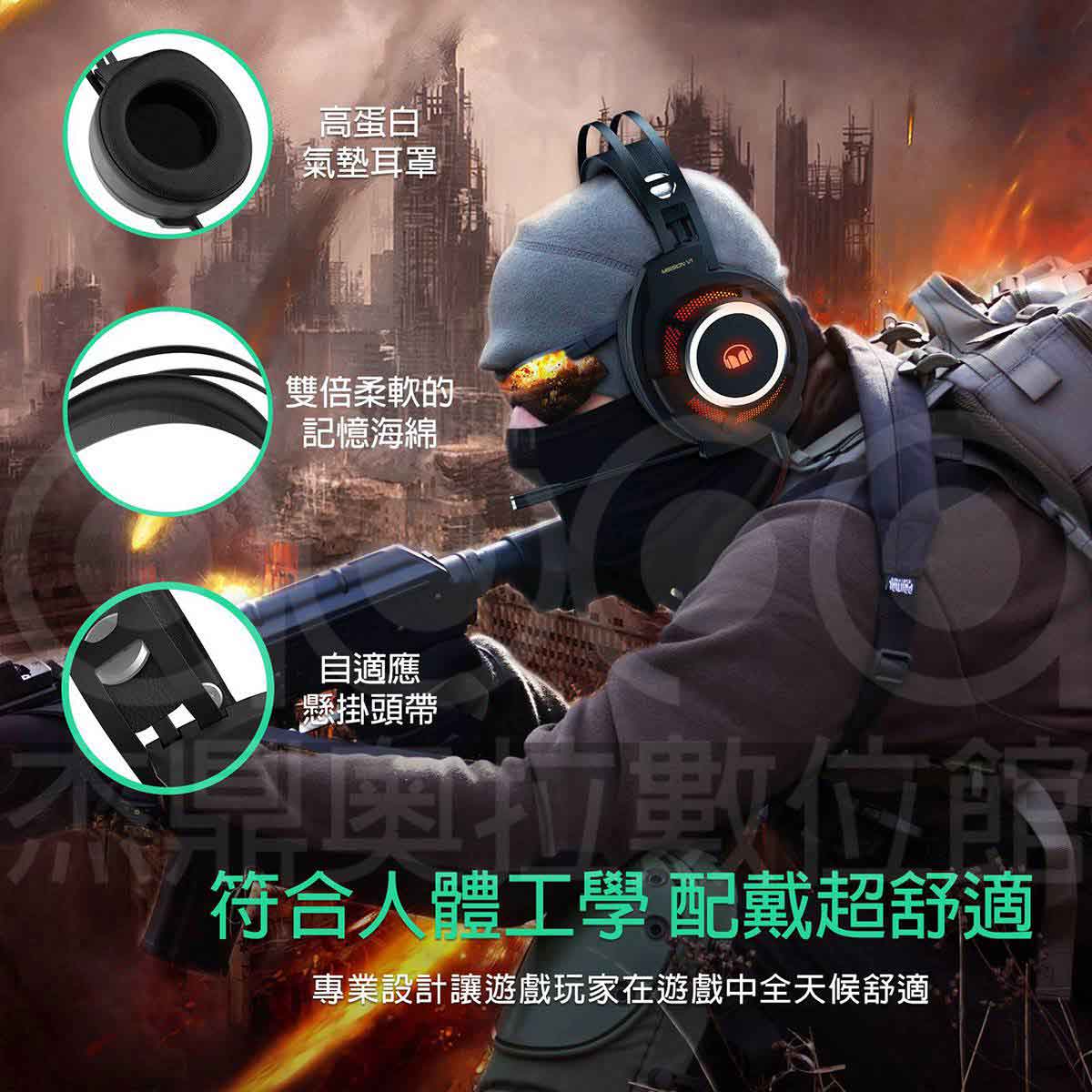 Monster Mission V1 7.1環繞音效電競耳機麥克風